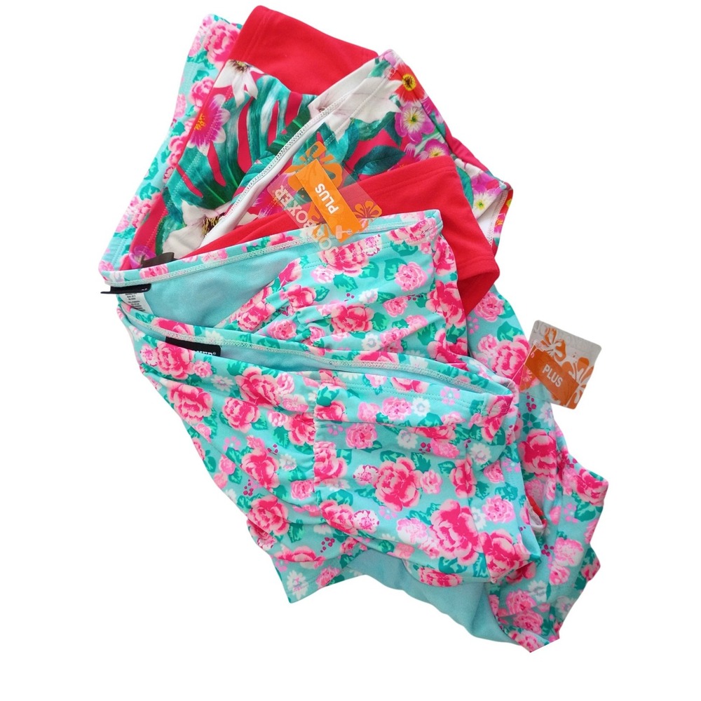 Joe Boxer Xhilaration Womens Plus 2X 3X High Waisted Bikini Bottoms Bundle 4pk‎